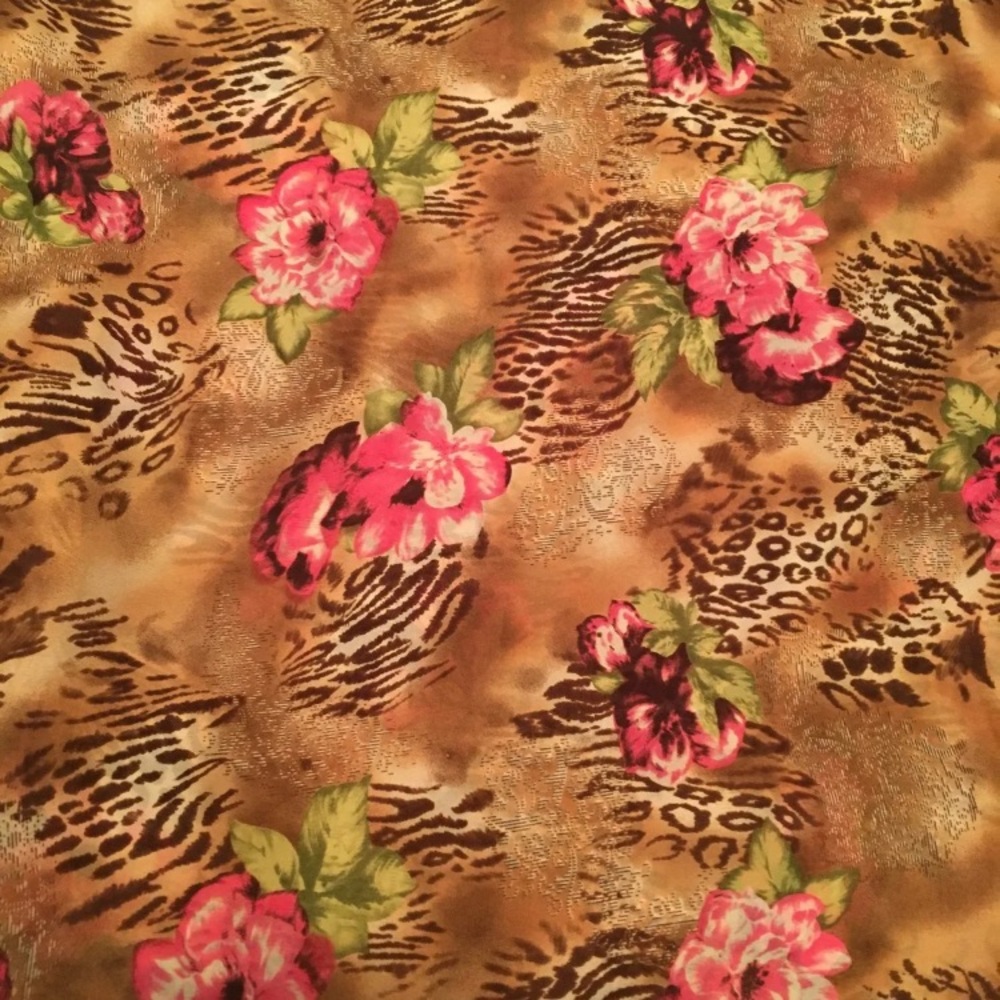 Fabric - Animal Print, Pink Floral Backdrop, Curtain, Drapery, Swag